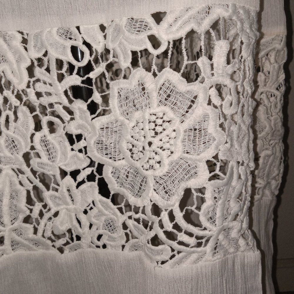 Lulus Dashing Dame White floral islet dress. - Picture 8 of 11